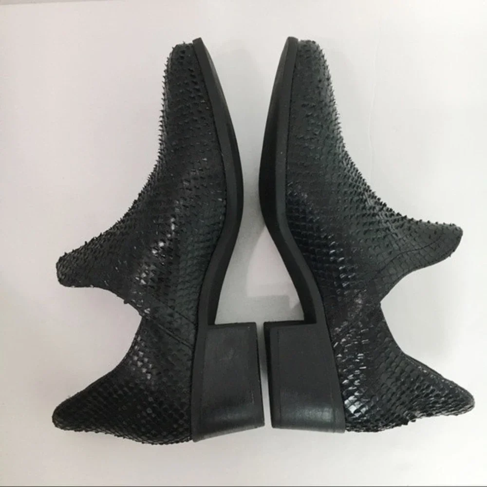 Matisse‎ Size 8 Black Leather Textured Snakeskin Leather Boots Shooties Shoes